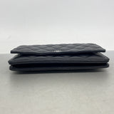 【6ib2189-h】シャネル ショルダーウォレット マトラッセ チェーンショルダー ラムスキン ブラック シルバー金具【中古】レディース
