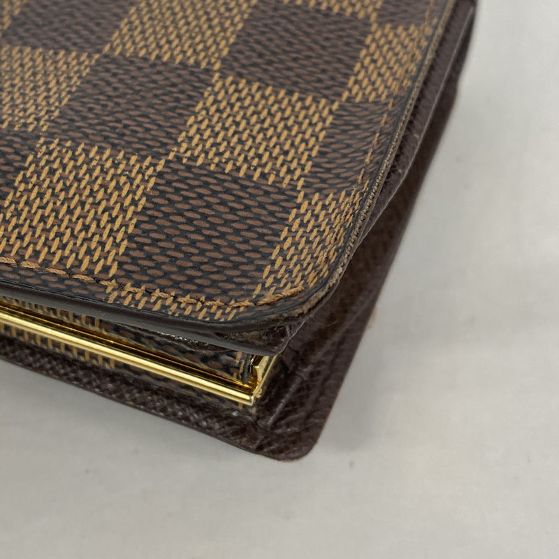 【6ib2190-h】ルイヴィトン 財布 ダミエ ポルトモネビエヴィエノワ N61664 エベヌ【中古】レディース