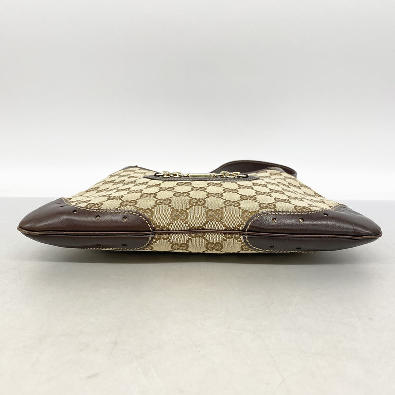 【6ib2200】グッチ ショルダーバッグ GGキャンバス 145778 キャンバス ブラウン シャンパンゴールド金具【中古】レディース