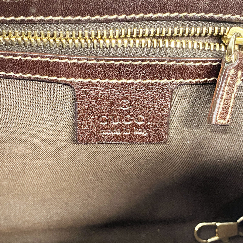 【6ib2200】グッチ ショルダーバッグ GGキャンバス 145778 キャンバス ブラウン シャンパンゴールド金具【中古】レディース