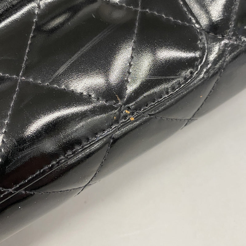【6ib2212】シャネル トートバッグ マトラッセ パテントレザー ブラック ゴールド金具【中古】レディース