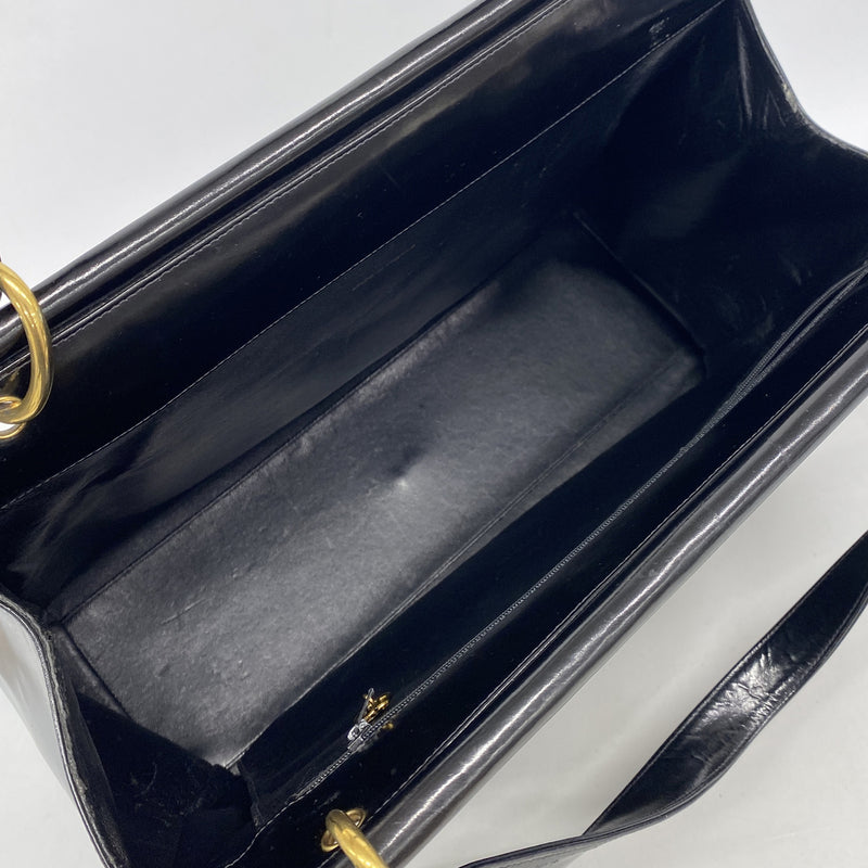 【6ib2212】シャネル トートバッグ マトラッセ パテントレザー ブラック ゴールド金具【中古】レディース
