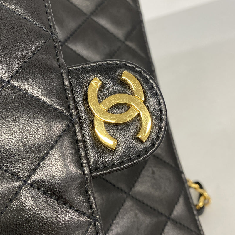 【6ib2213】シャネル ショルダーバッグ マトラッセ チェーンショルダー ラムスキン ブラック ゴールド金具【中古】レディース