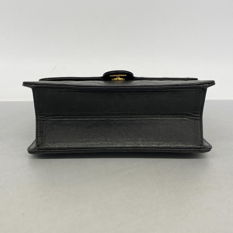 【6ib2213】シャネル ショルダーバッグ マトラッセ チェーンショルダー ラムスキン ブラック ゴールド金具【中古】レディース