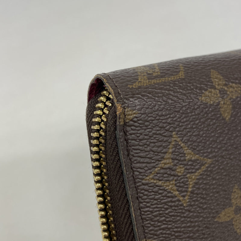 【6ib2220】ルイヴィトン 長財布 モノグラム ジッピーウォレット M41895 ブラウン フューシャ【中古】レディース