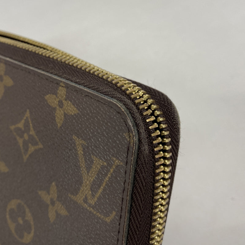 【6ib2220】ルイヴィトン 長財布 モノグラム ジッピーウォレット M41895 ブラウン フューシャ【中古】レディース