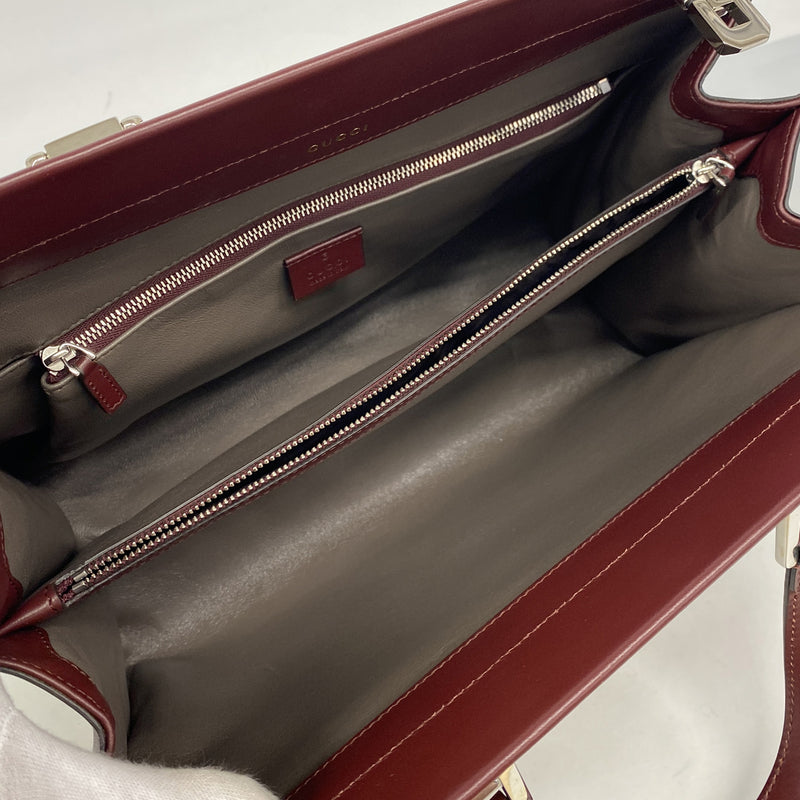 【6ib2222】グッチ ハンドバッグ ズゥミ 564714 レザー ボルドー ゴールド/シルバー金具【中古】レディース