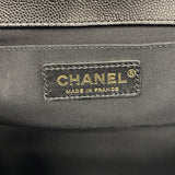 【6ib2229-h】シャネル ショルダーバッグ ボーイシャネル チェーンショルダー キャビアスキン ブラック シャンパンゴールド金具【中古】レディース