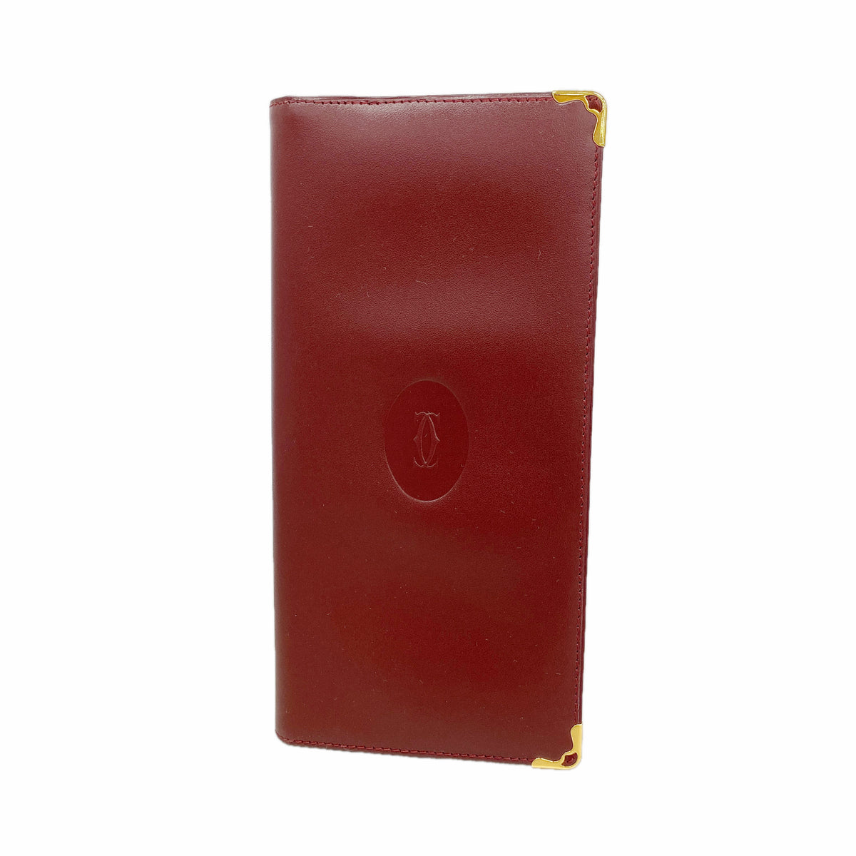 【6ib2238】カルティエ 長財布 マスト レザー ボルドー ゴールド金具【中古】レディース