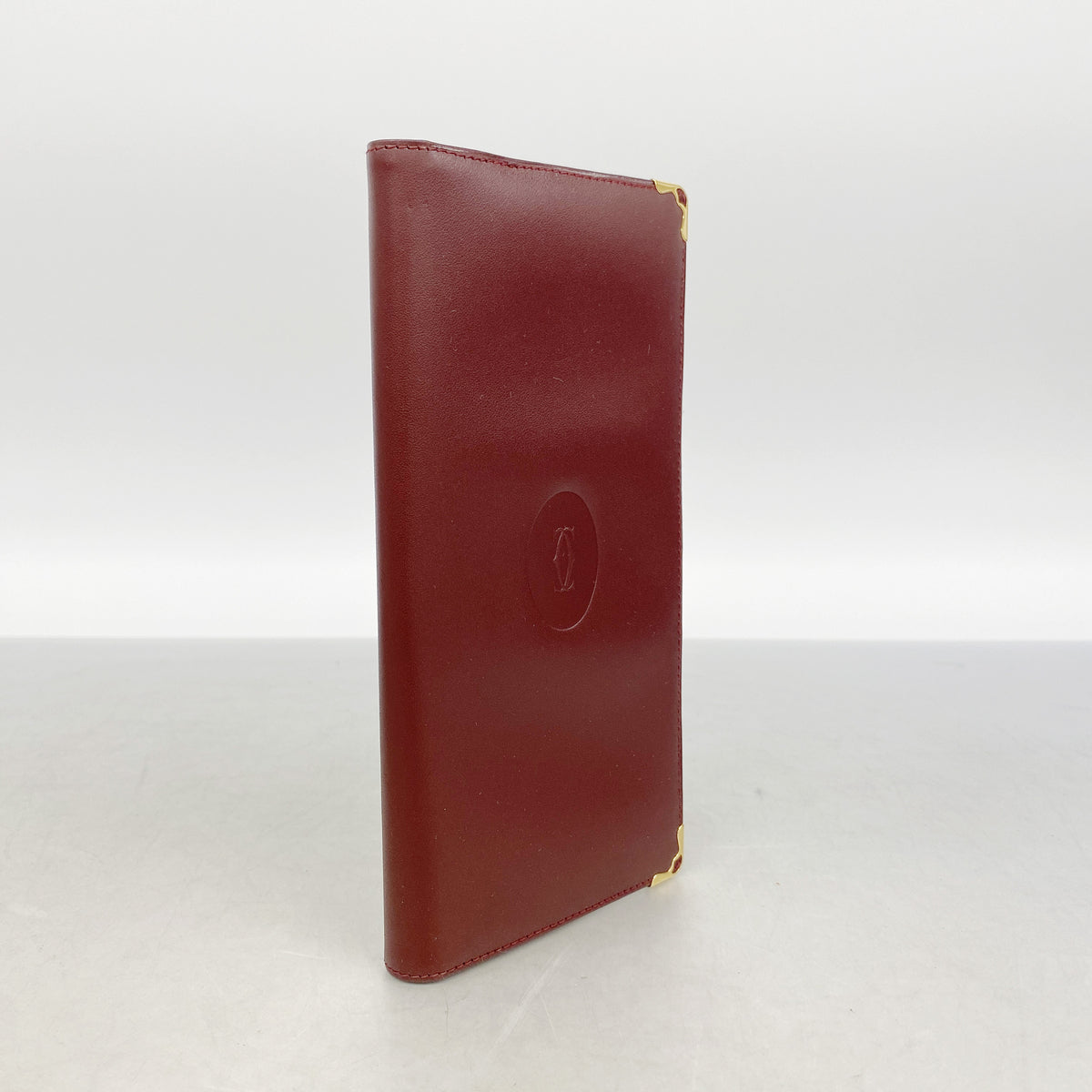 【6ib2238】カルティエ 長財布 マスト レザー ボルドー ゴールド金具【中古】レディース