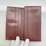 【6ib2238】カルティエ 長財布 マスト レザー ボルドー ゴールド金具【中古】レディース
