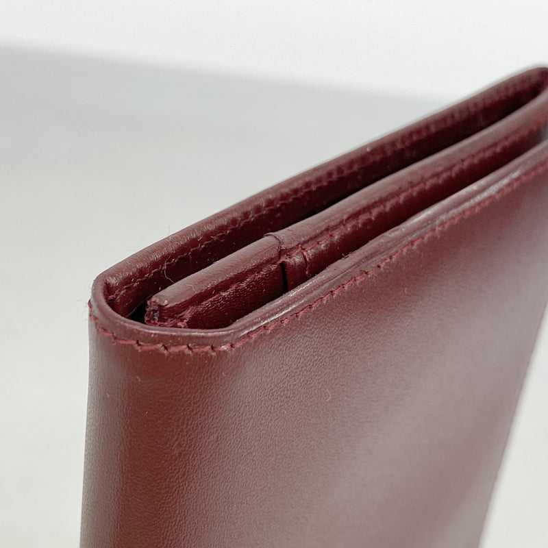 【6ib2238】カルティエ 長財布 マスト レザー ボルドー ゴールド金具【中古】レディース