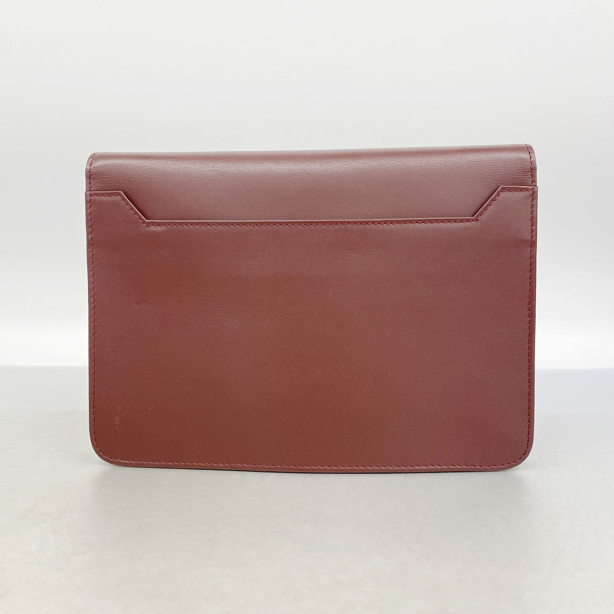 【6ib2239】カルティエ クラッチバッグ マスト レザー ボルドー ゴールド金具【中古】メンズ