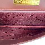 【6ib2239】カルティエ クラッチバッグ マスト レザー ボルドー ゴールド金具【中古】メンズ