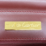 【6ib2239】カルティエ クラッチバッグ マスト レザー ボルドー ゴールド金具【中古】メンズ