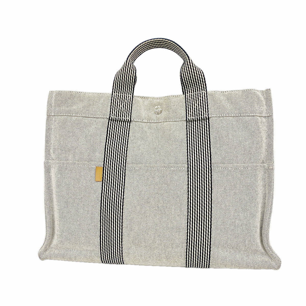 【6ib2241】エルメス トートバッグ ニューフールトゥMM キャンバス グレー シルバー金具【中古】メンズ レディース ユニセックス