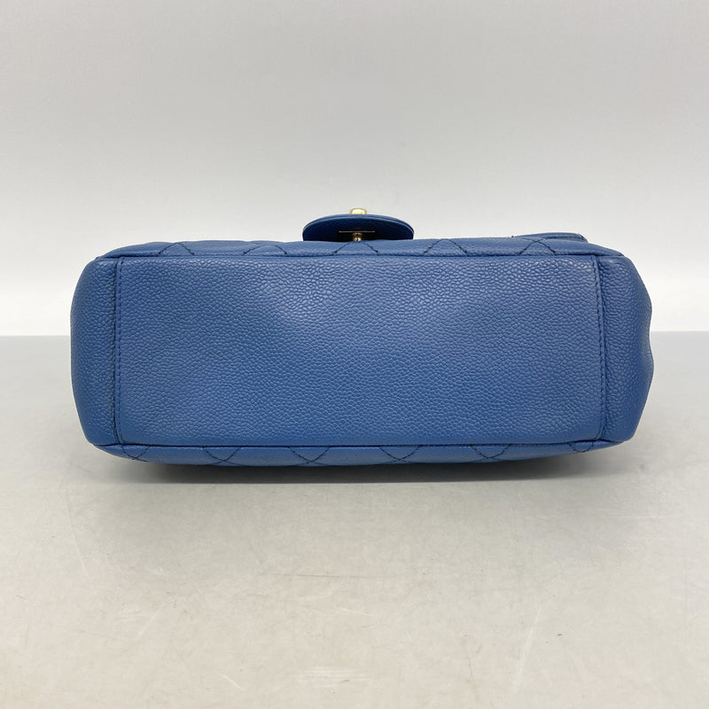 【6ib2249】シャネル ハンドバッグ マトラッセ チェーンショルダー キャビアスキン ブルー シャンパンゴールド金具 2wayバッグ【中古】レディース