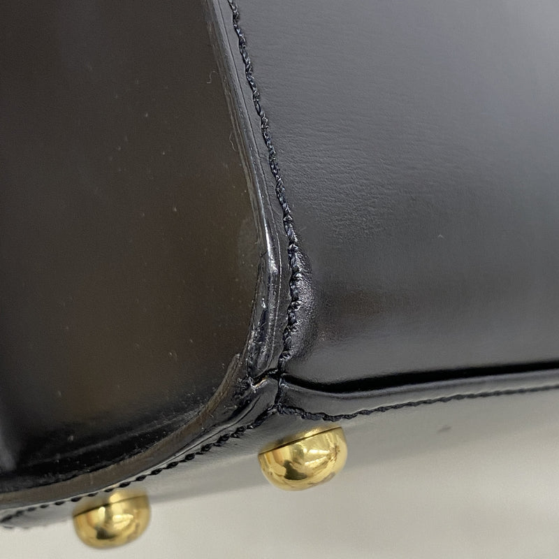 【6ib2252】カルティエ ハンドバッグ パンテール レザー ブラック ゴールド金具【中古】レディース