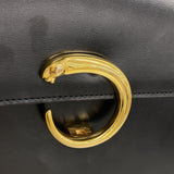 【6ib2252】カルティエ ハンドバッグ パンテール レザー ブラック ゴールド金具【中古】レディース