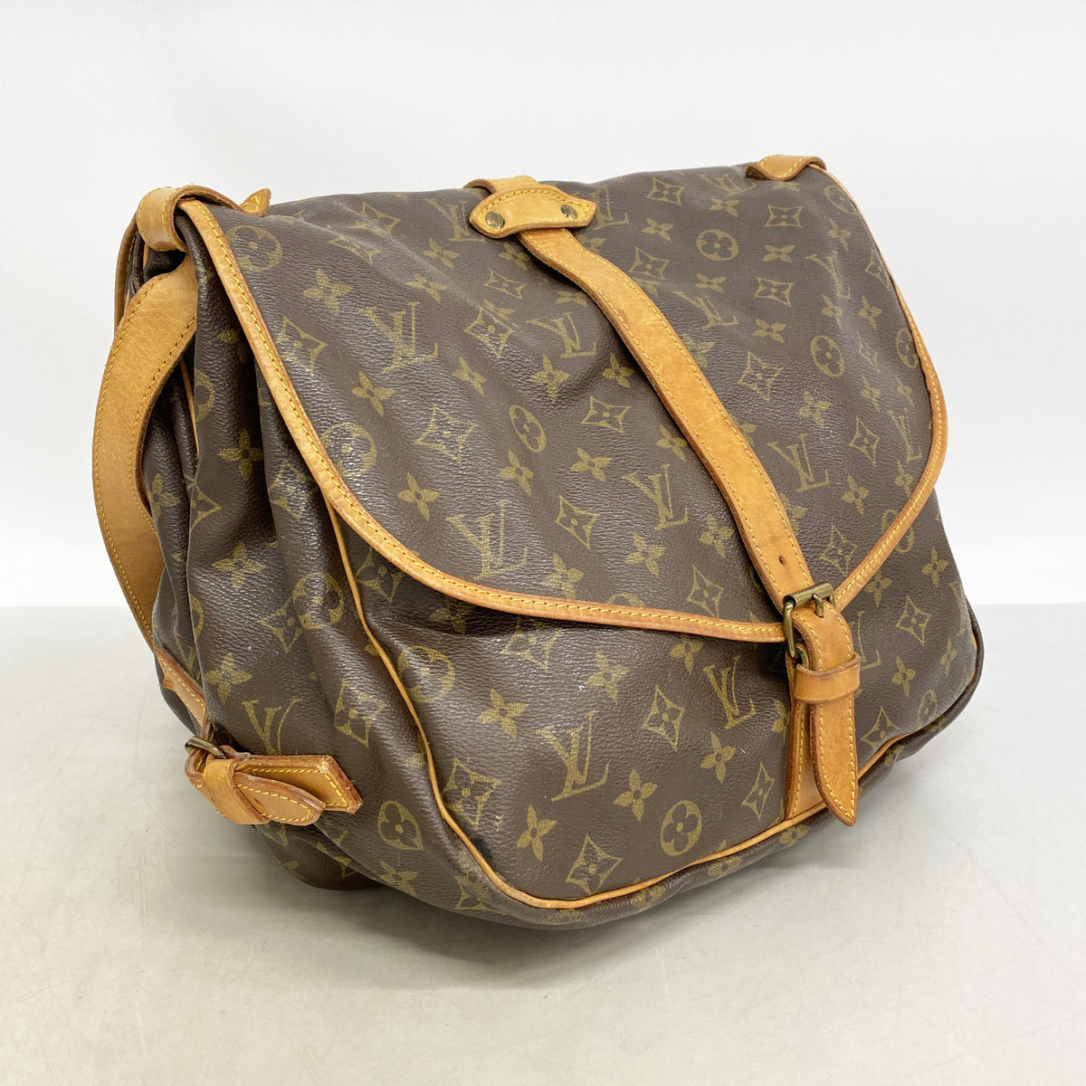 【6ib2256】ルイヴィトン ショルダーバッグ モノグラム ソミュール35 M42254 ブラウン【中古】レディース