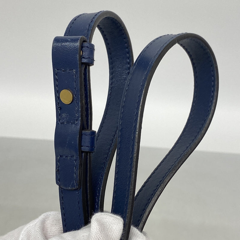 【6ib2264】グッチ ショルダーバッグ GGマーモント 447632 レザー ネイビー ゴールド金具【中古】レディース
