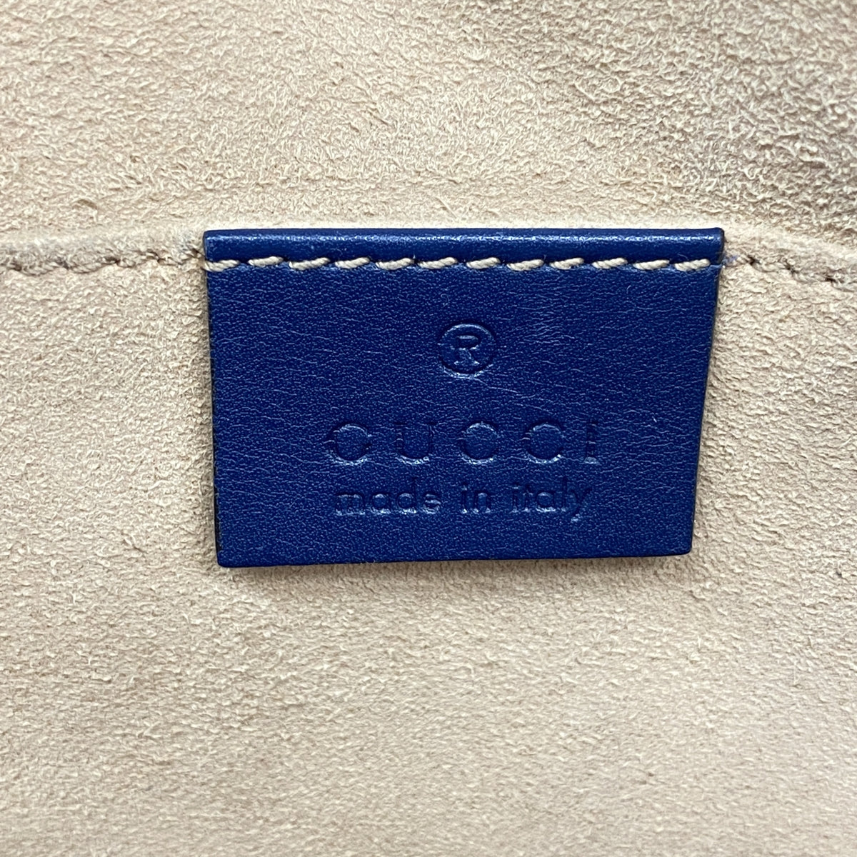 【6ib2264】グッチ ショルダーバッグ GGマーモント 447632 レザー ネイビー ゴールド金具【中古】レディース