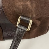 【6ib2272】グッチ ハンドバッグ グッチシマ 272375 スウェード レザー ダークブラウン シャンパンゴールド金具【中古】レディース