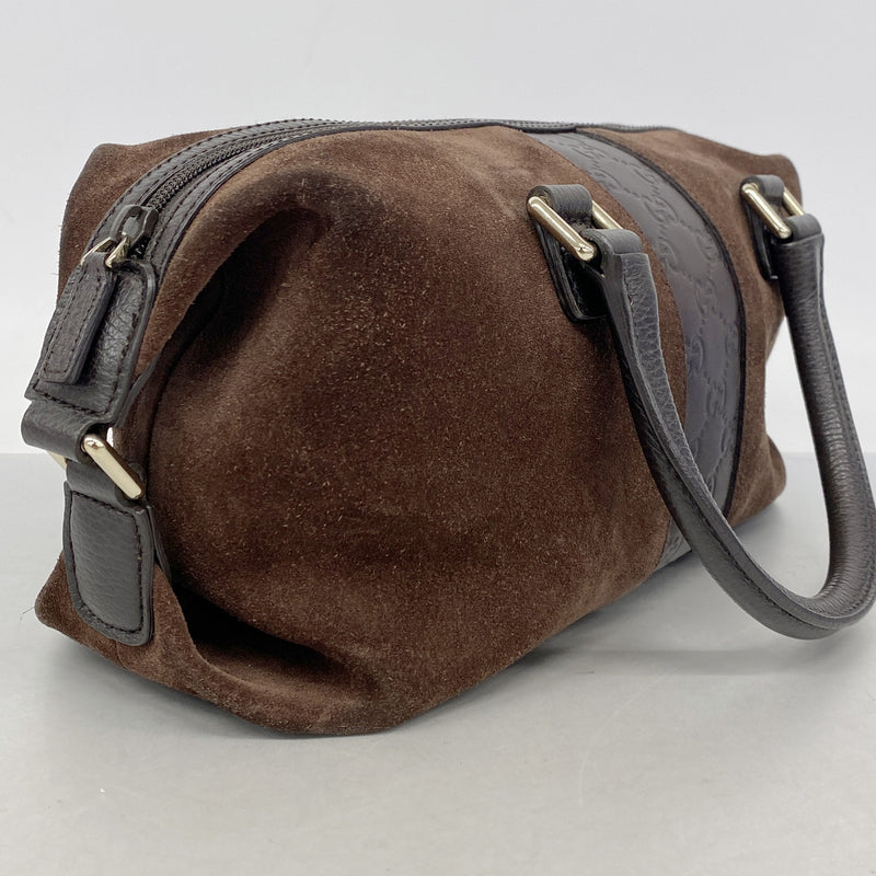 【6ib2272】グッチ ハンドバッグ グッチシマ 272375 スウェード レザー ダークブラウン シャンパンゴールド金具【中古】レディース