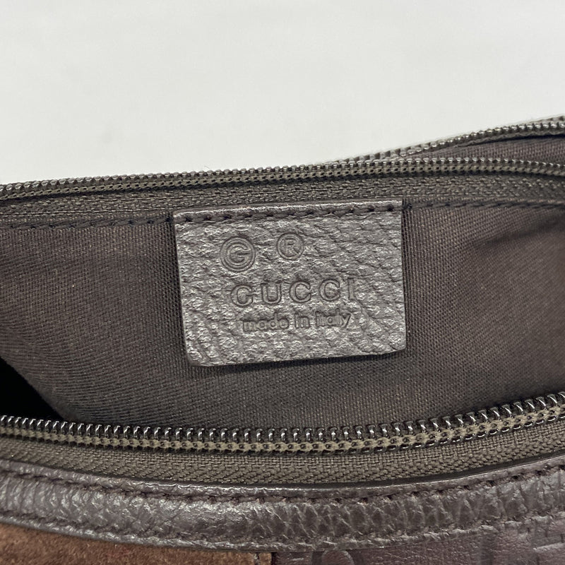 【6ib2272】グッチ ハンドバッグ グッチシマ 272375 スウェード レザー ダークブラウン シャンパンゴールド金具【中古】レディース