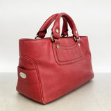 【6ib2292】セリーヌ ハンドバッグ ブギーバッグ レザー レッド シルバー金具【中古】レディース