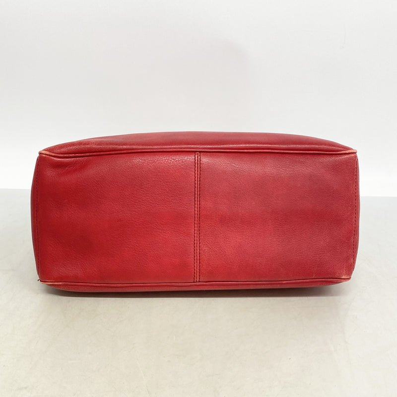 【6ib2292】セリーヌ ハンドバッグ ブギーバッグ レザー レッド シルバー金具【中古】レディース