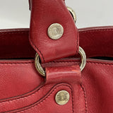【6ib2292】セリーヌ ハンドバッグ ブギーバッグ レザー レッド シルバー金具【中古】レディース