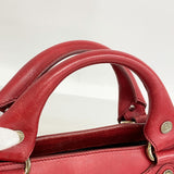 【6ib2292】セリーヌ ハンドバッグ ブギーバッグ レザー レッド シルバー金具【中古】レディース