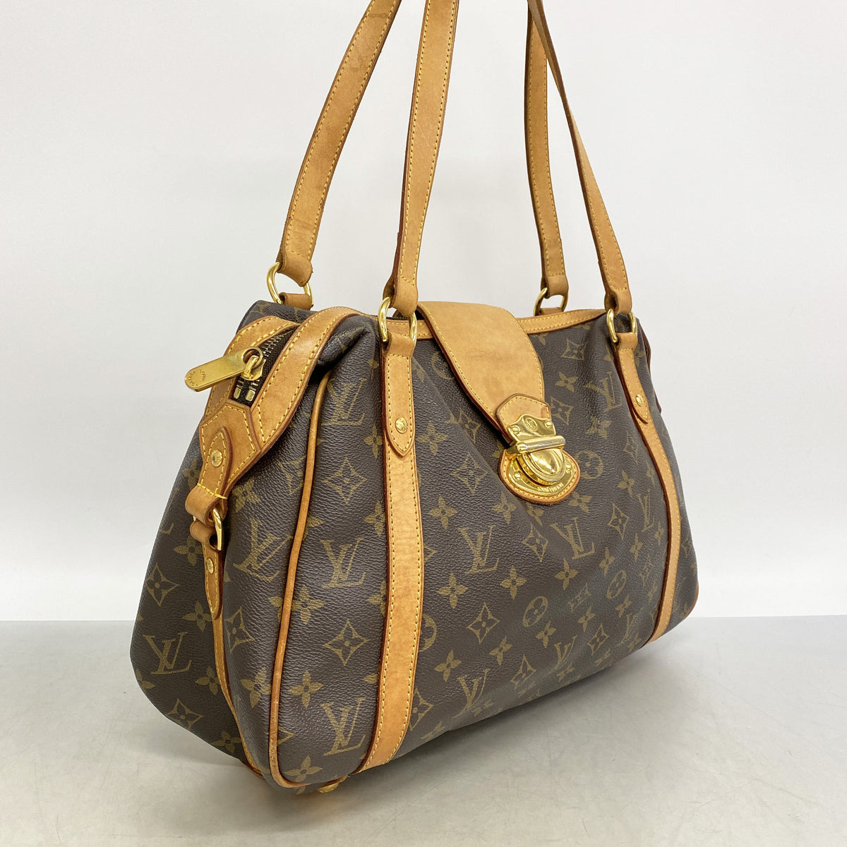 【6ib2296】ルイヴィトン トートバッグ モノグラム ストレーザPM M51186 ブラウン【中古】レディース