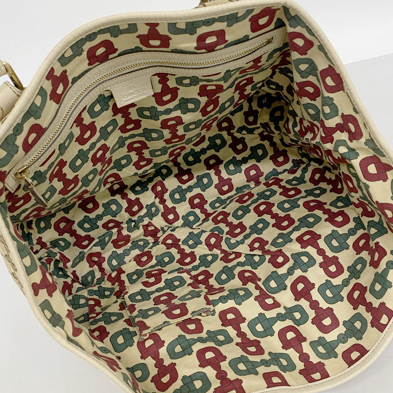 【6ib2304】グッチ トートバッグ GGキャンバス/シェリーライン 139260 キャンバス ブラウン シャンパンゴールド金具【中古】レディース