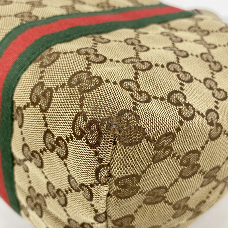 【6ib2304】グッチ トートバッグ GGキャンバス/シェリーライン 139260 キャンバス ブラウン シャンパンゴールド金具【中古】レディース