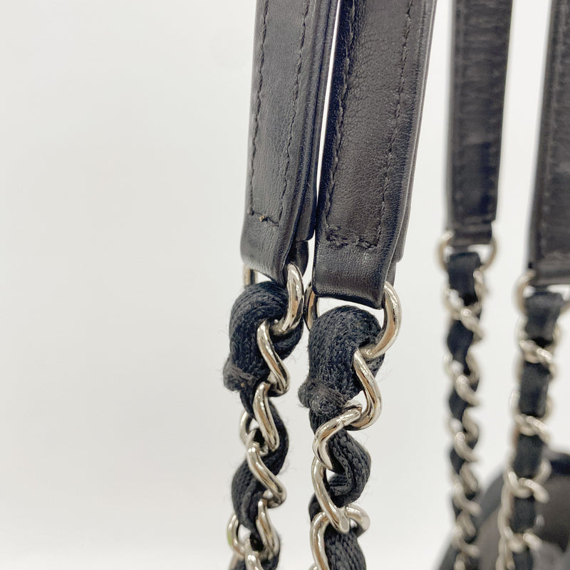 【6ib2305】シャネル チェーントート ドーヴィル キャンバス グレー シルバー金具【中古】レディース