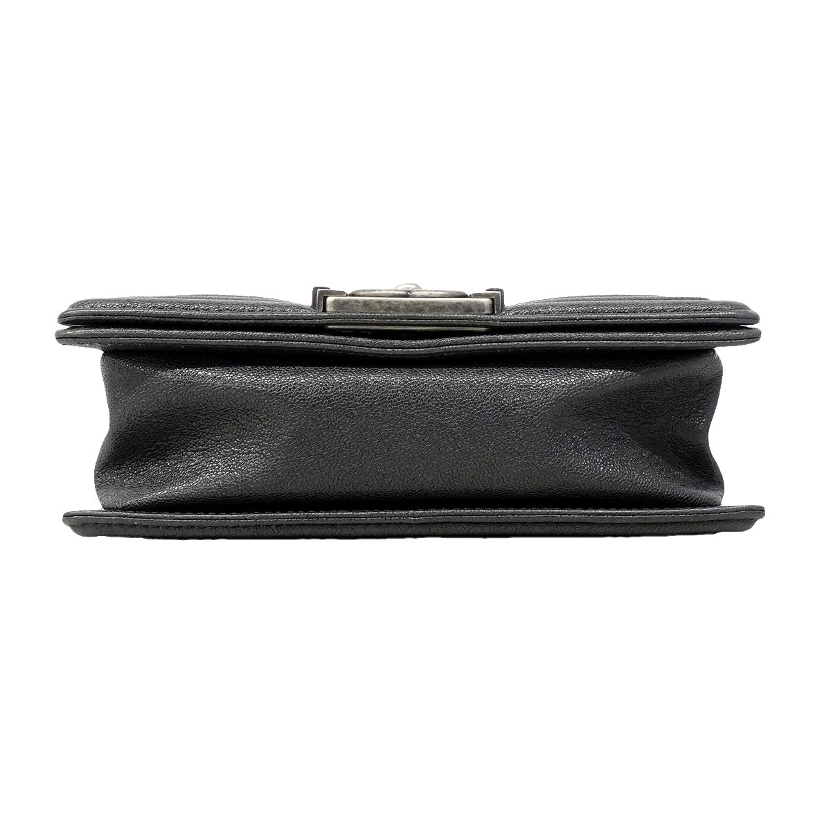 【6ib2312】シャネル ショルダーバッグ ボーイシャネル チェーンショルダー キャビアスキン グレー シルバー金具【中古】レディース