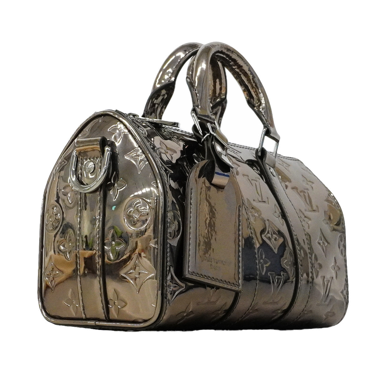 【6ib2315】ルイヴィトン ハンドバッグ モノグラム・ミラー キーポルバンドリエール25 M26903 シルバー 2wayバッグ【中古】レディース