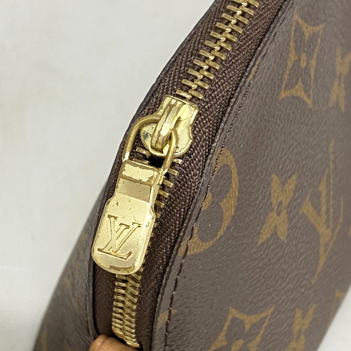 【6ib2323】ルイヴィトン ポーチ モノグラム ポシェットコスメティックPM M47515 ブラウン【中古】レディース