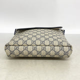 【6ib2325】グッチ ショルダーバッグ GGスプリーム 223666 PVC ネイビー ベージュ シルバー金具【中古】レディース