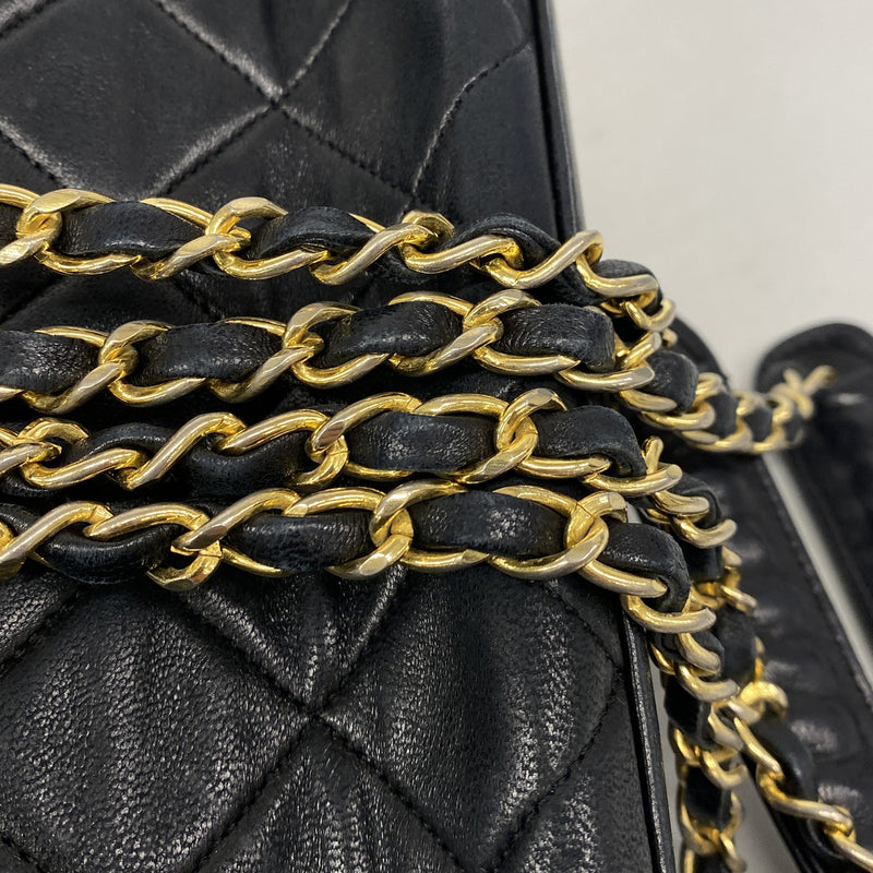 【6ib2329】シャネル チェーントート マトラッセ ラムスキン ブラック ゴールド金具【中古】レディース