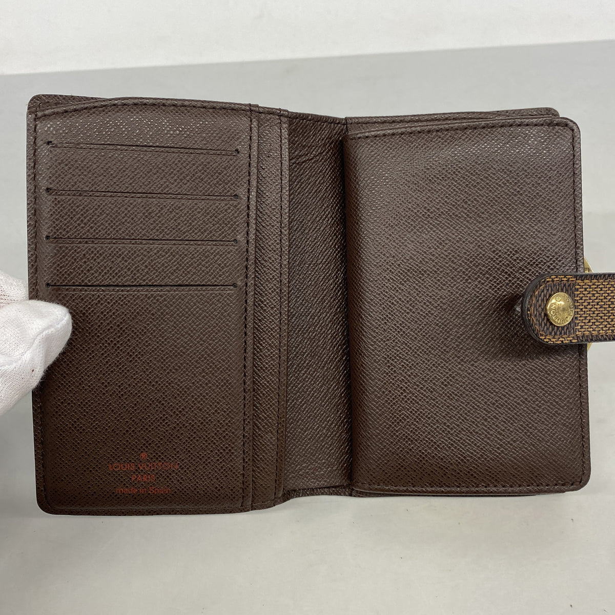 【6ib2334】ルイヴィトン 財布 ダミエ ポルトモネビエヴィエノワ N61664 エベヌ【中古】レディース