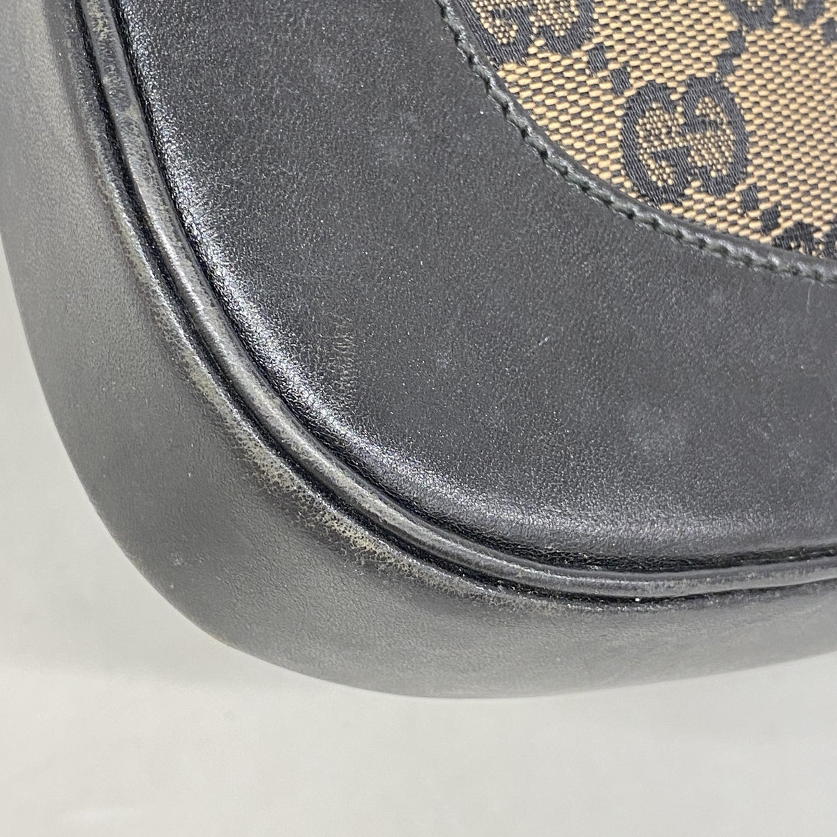 【6ib2348】グッチ ショルダーバッグ GGキャンバス/ジャッキー 001 3306 キャンバス ブラウン ブラック ゴールド金具【中古】レディース