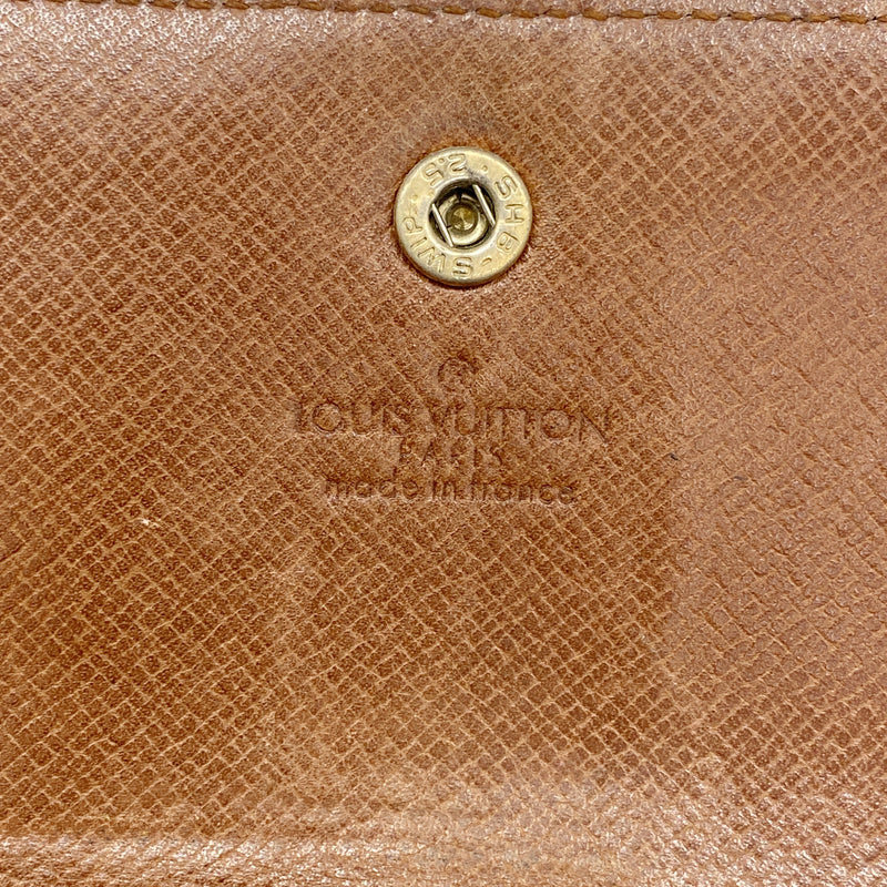 【6ib2355】ルイヴィトン 長財布 モノグラム ポシェットポルトモネクレディ M61723 ブラウン【中古】レディース