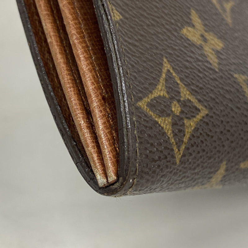 【6ib2355】ルイヴィトン 長財布 モノグラム ポシェットポルトモネクレディ M61723 ブラウン【中古】レディース