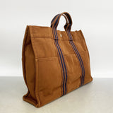 【6ib2358】エルメス トートバッグ フールトゥMM キャンバス ブラウン シルバー金具【中古】メンズ レディース ユニセックス