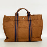 【6ib2358】エルメス トートバッグ フールトゥMM キャンバス ブラウン シルバー金具【中古】メンズ レディース ユニセックス