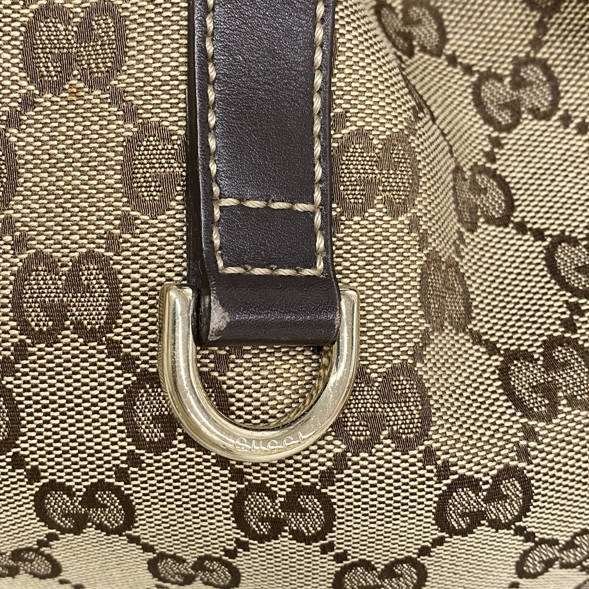 【6ib2359】グッチ トートバッグ GGキャンバス 169946 キャンバス ブラウン ゴールド金具【中古】レディース