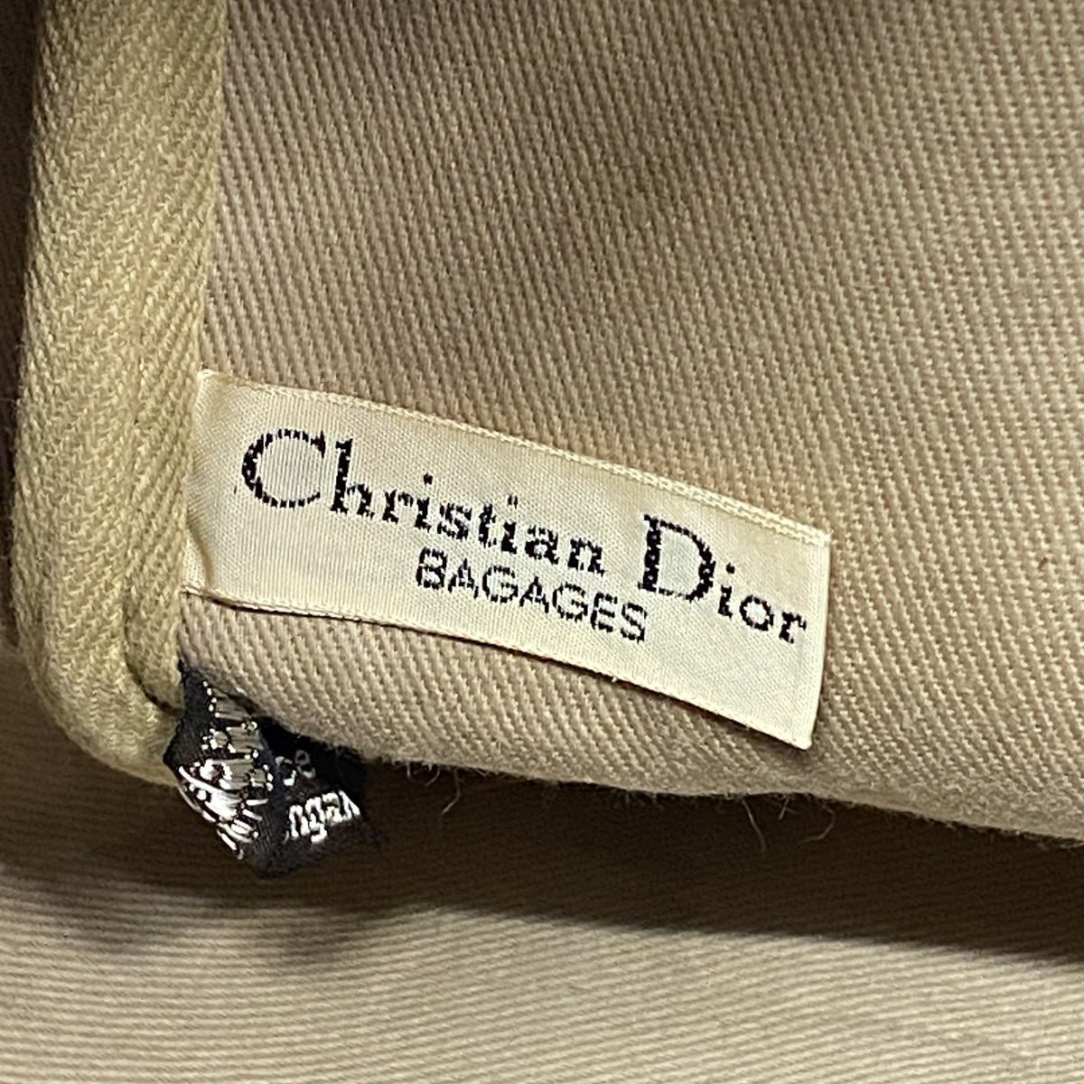 【6ib2360】クリスチャンディオール ハンドバッグ トロッター キャンバス ネイビー シルバー金具【中古】レディース
